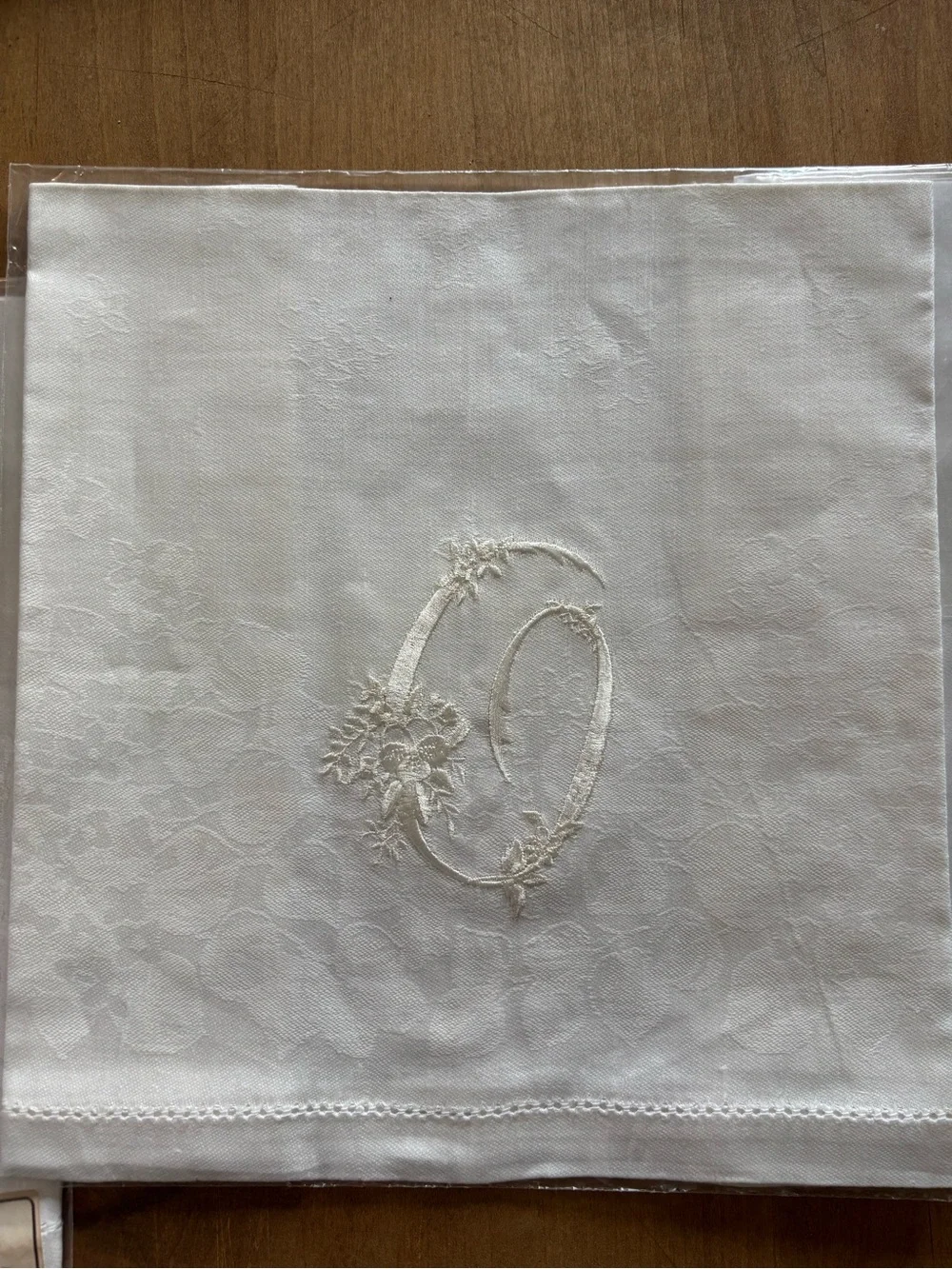 Vintage Linus IRIS Monogrammed Linens Set of 3 Floral Embroidery Heritage